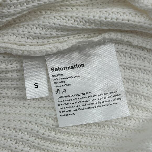 REFORMATION Lilac Knit Top Womens Small Cottage Beigecore Normcore Academia Boho - Picture 7 of 8